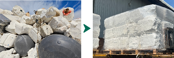 reciclaje de boyas de EPS