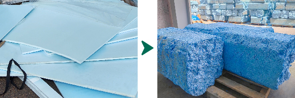 reciclaje de espuma de XPS
